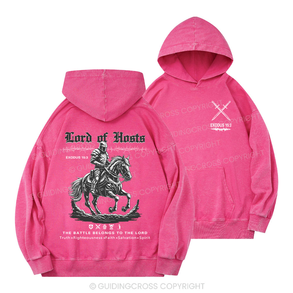 Lord Of Hosts Christian Washed Hoodie 