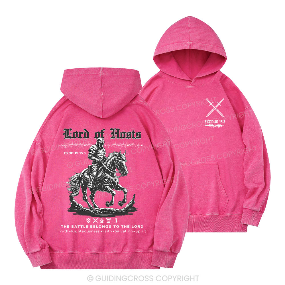 Lord Of Hosts Christian Washed Hoodie 