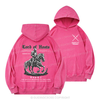 Lord Of Hosts Christian Washed Hoodie 