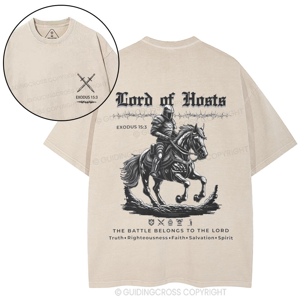 Lord Of Hosts Christian Washed T-Shirt