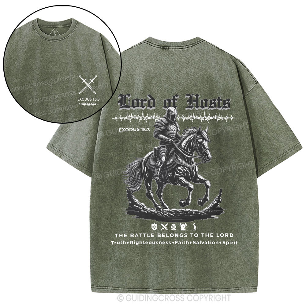 Lord Of Hosts Christian Washed T-Shirt