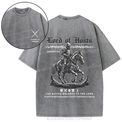 Lord Of Hosts Christian Washed T-Shirt