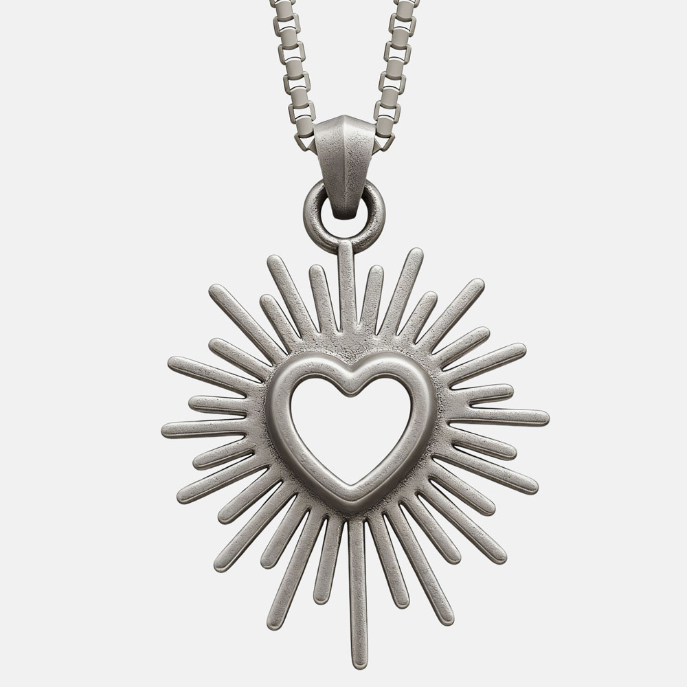 Lord Set My Heart on Fire Christian 925 Sterling Silver Necklace