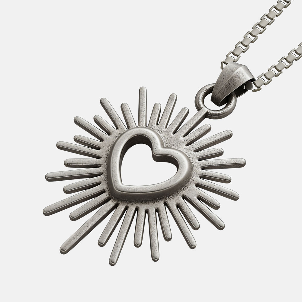 Lord Set My Heart on Fire Christian 925 Sterling Silver Necklace