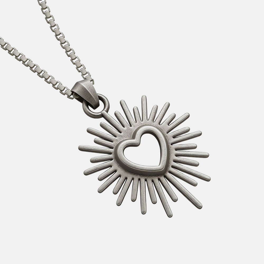 Lord Set My Heart on Fire Christian 925 Sterling Silver Necklace
