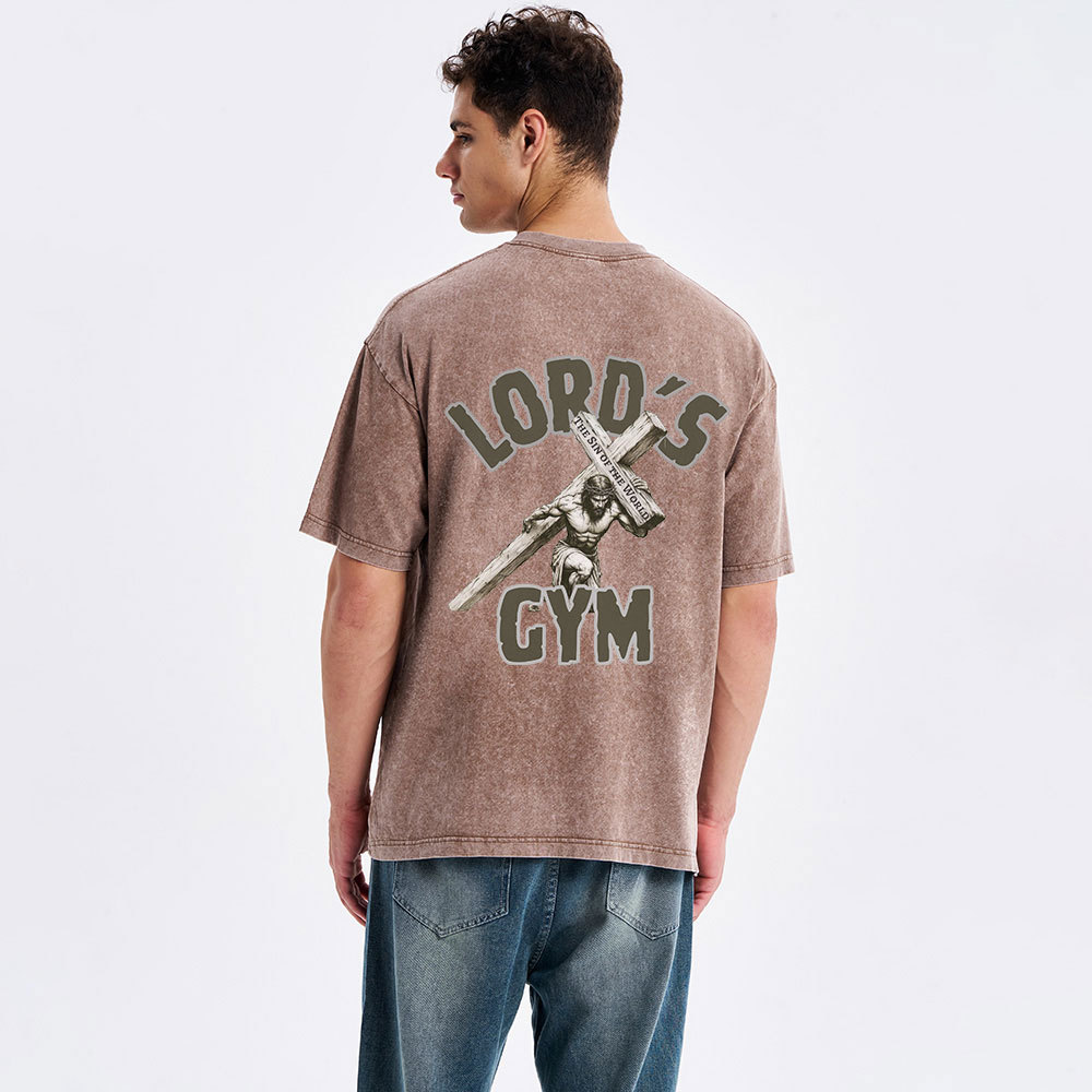 Lord's Gym His Pain Your Gain Christian Washed T-Shirt