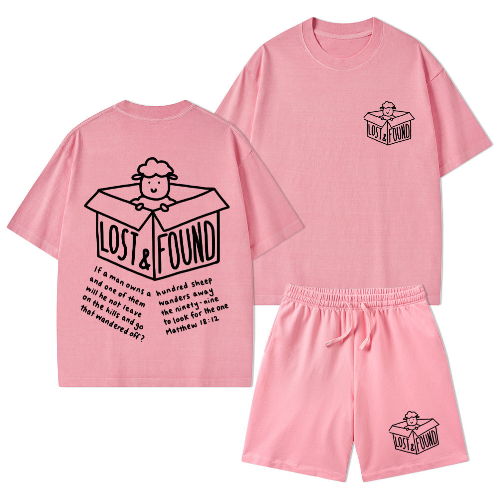 Lost And Found Christian Washed T-Shirt & Shorts