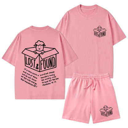 Lost And Found Christian Washed T-Shirt & Shorts