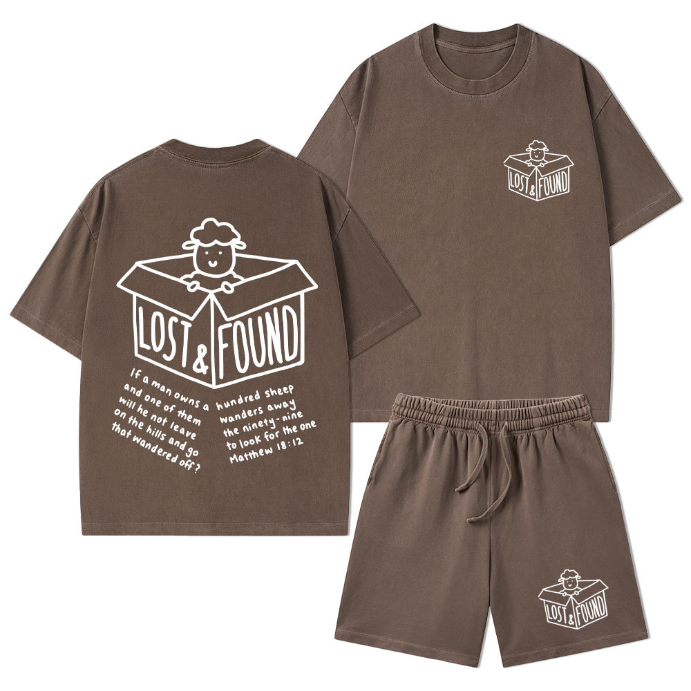 Lost And Found Christian Washed T-Shirt & Shorts