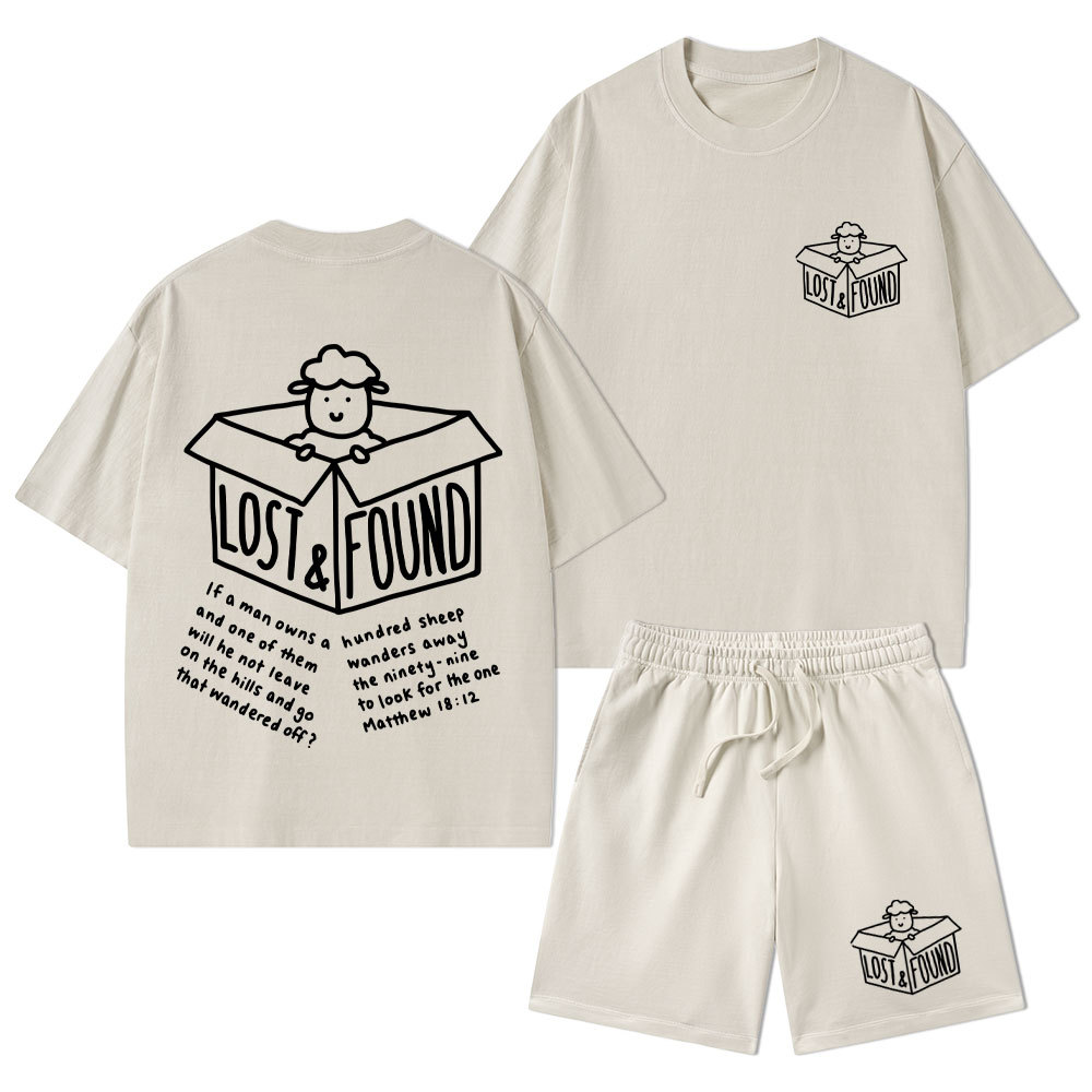 Lost And Found Christian Washed T-Shirt & Shorts