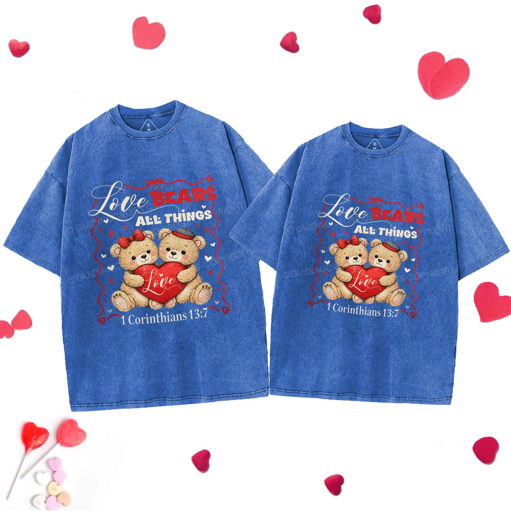 Love Bears All Things Christian Couple Washed T-Shirt