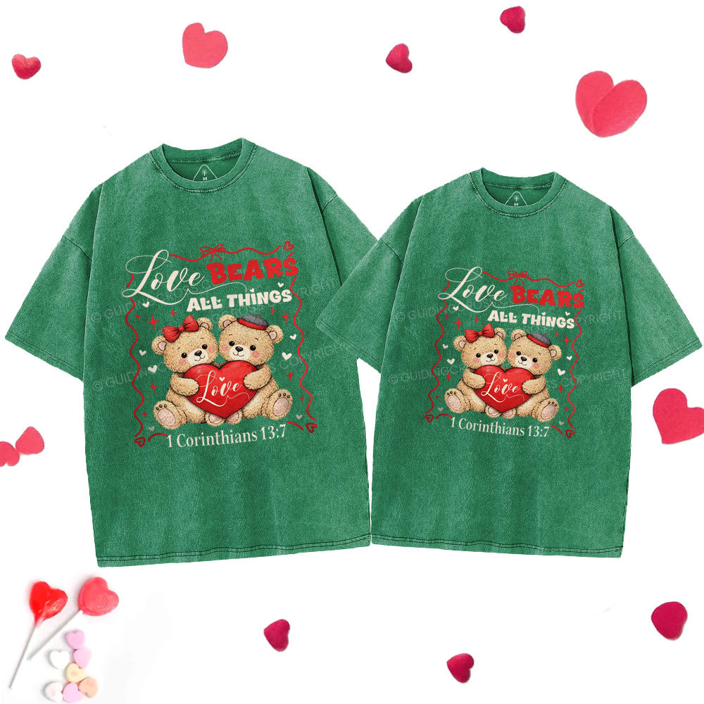Love Bears All Things Christian Couple Washed T-Shirt