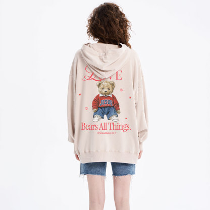 Love Bears All Things Christian Washed Hoodie