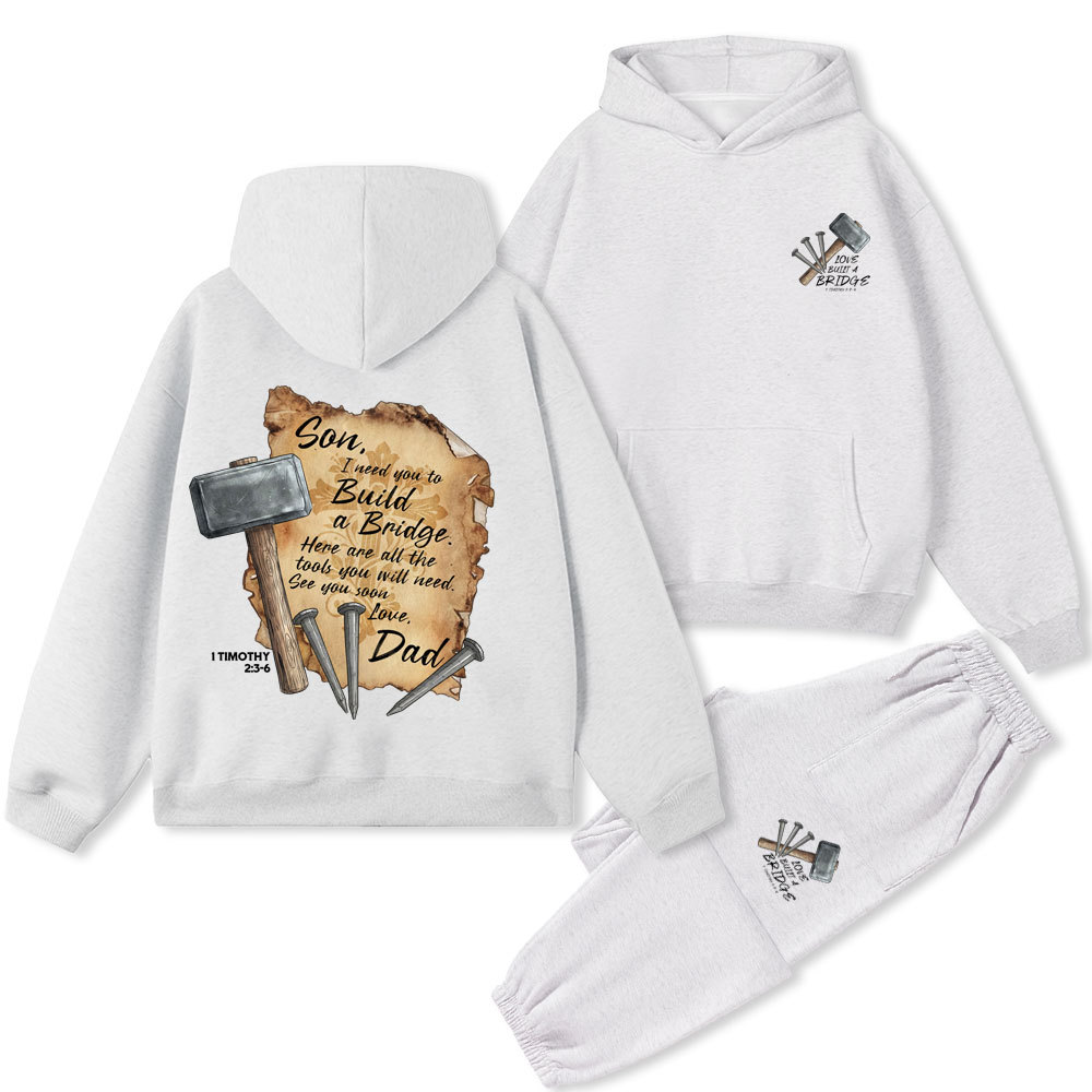 Love Built A Bridge Christian Premium Fleece Hoodie Set