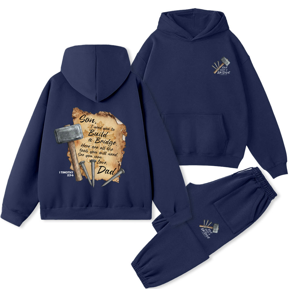Love Built A Bridge Christian Premium Fleece Hoodie Set