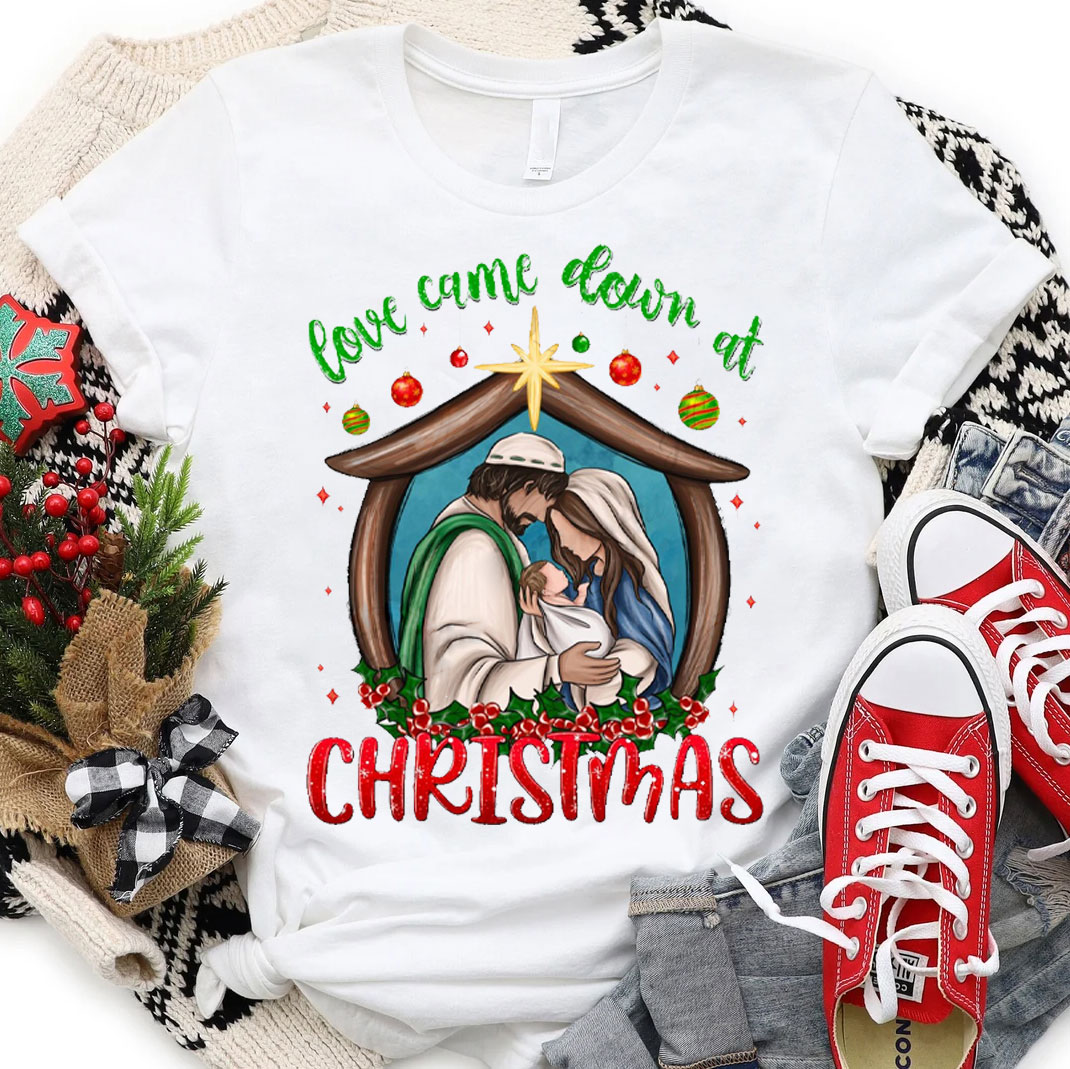 Love Came Down At Christmas Christian T-Shirt