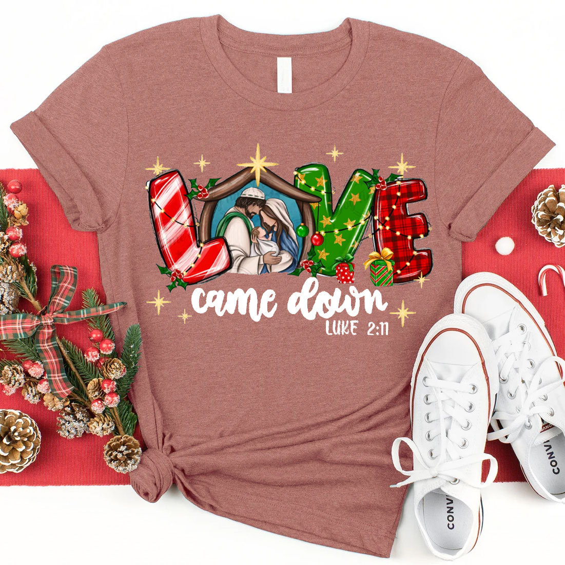 Love Came Down Christian Christmas T-Shirt