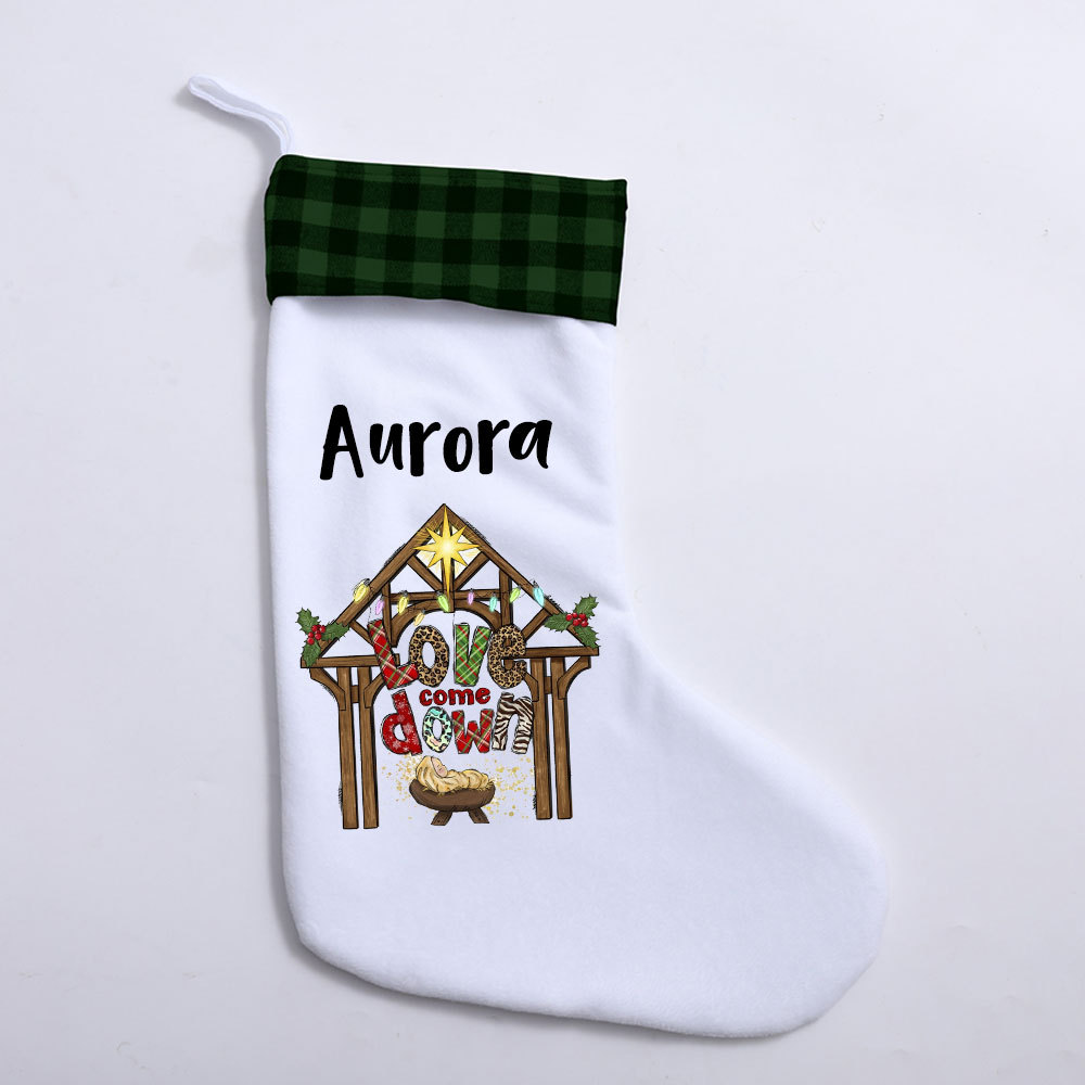 Love Come Down Christian Christmas Stocking