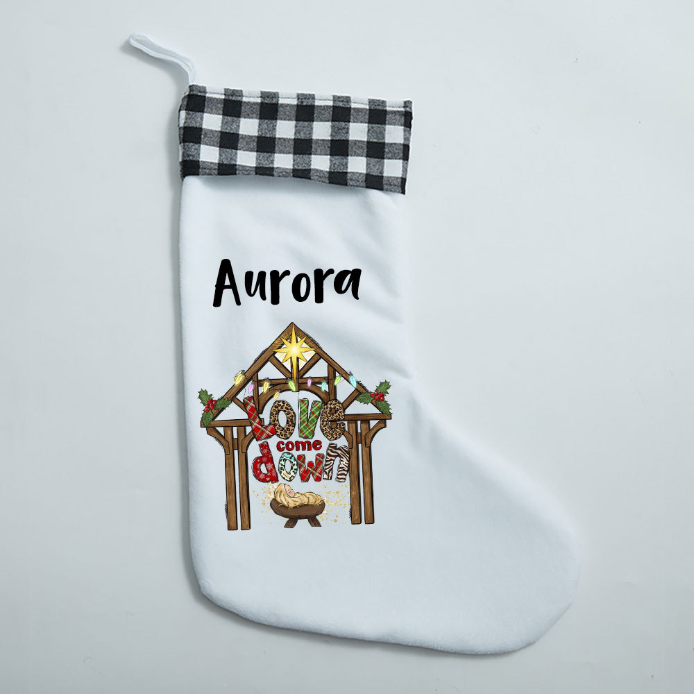 Love Come Down Christian Christmas Stocking