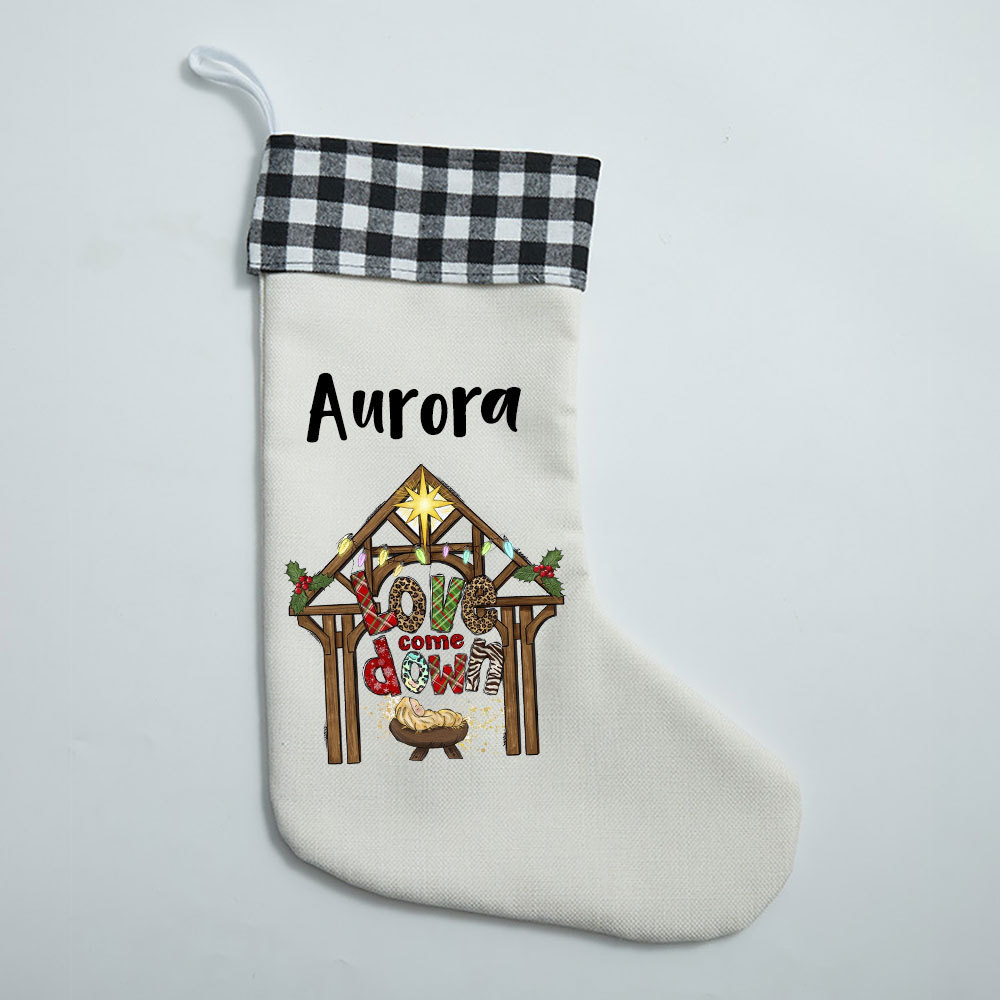 Love Come Down Christian Christmas Stocking