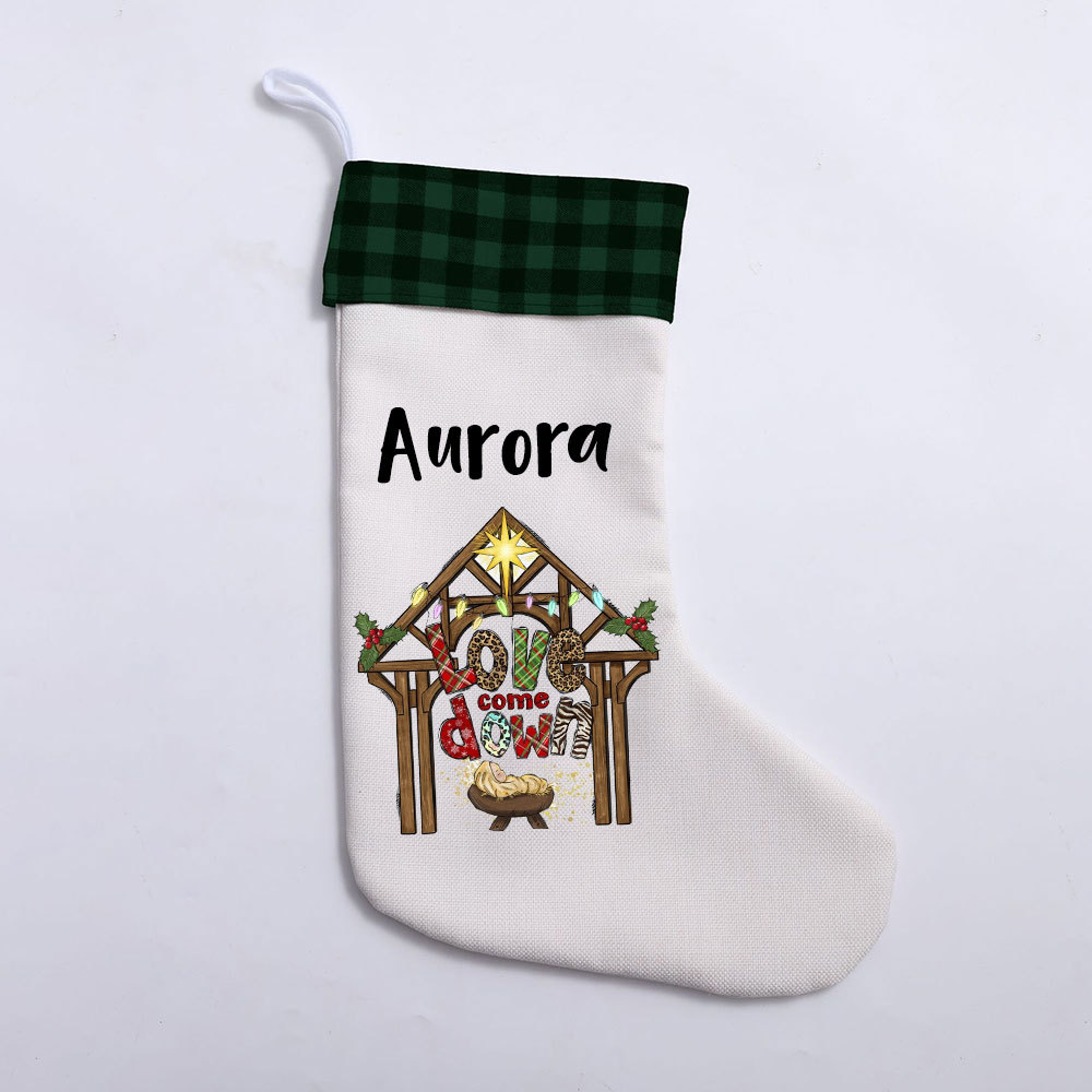 Love Come Down Christian Christmas Stocking
