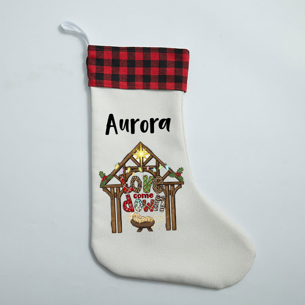 Love Come Down Christian Christmas Stocking