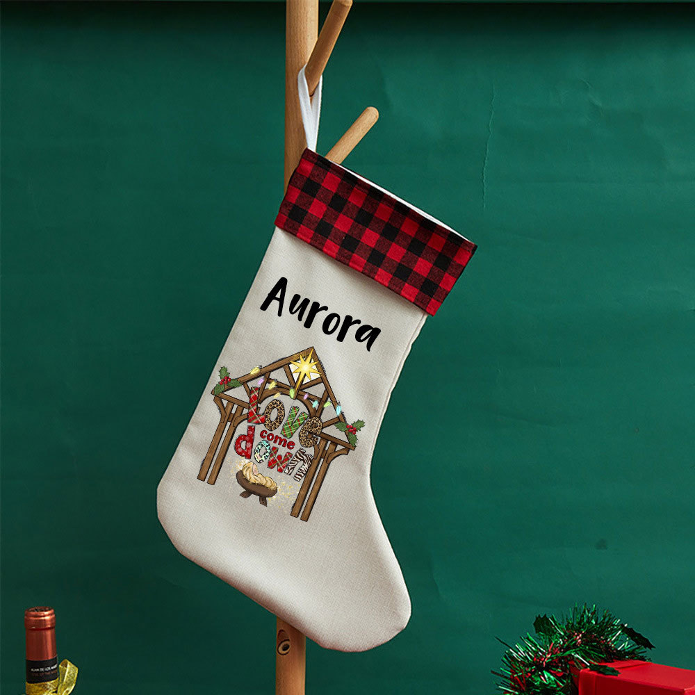 Love Come Down Christian Christmas Stocking