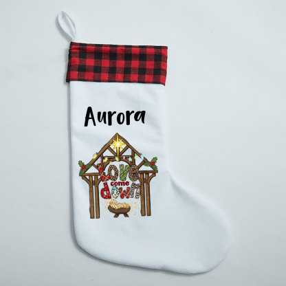 Love Come Down Christian Christmas Stocking