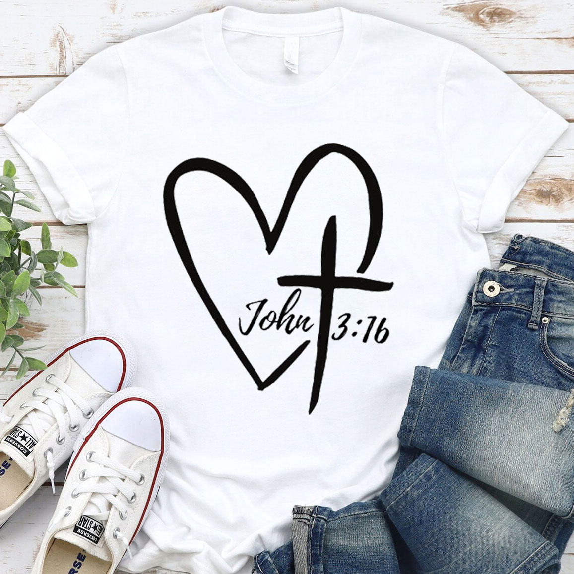 Love Faith John 3:16 Christian T-shirt Sale - Guidingcross