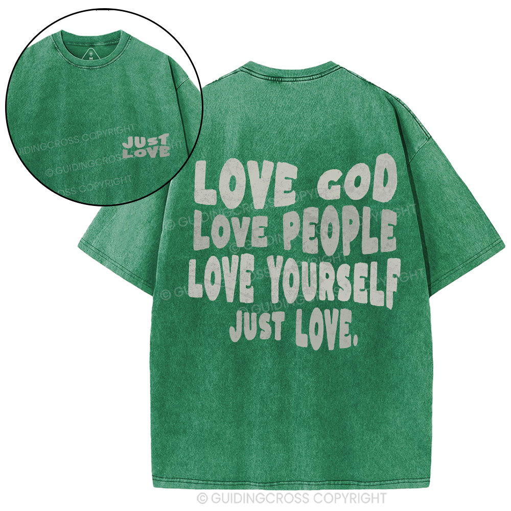 Love God Christian Washed T-Shirt