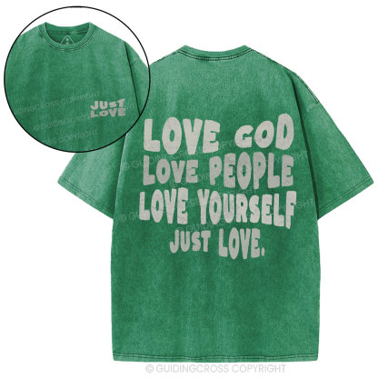 Love God Christian Washed T-Shirt