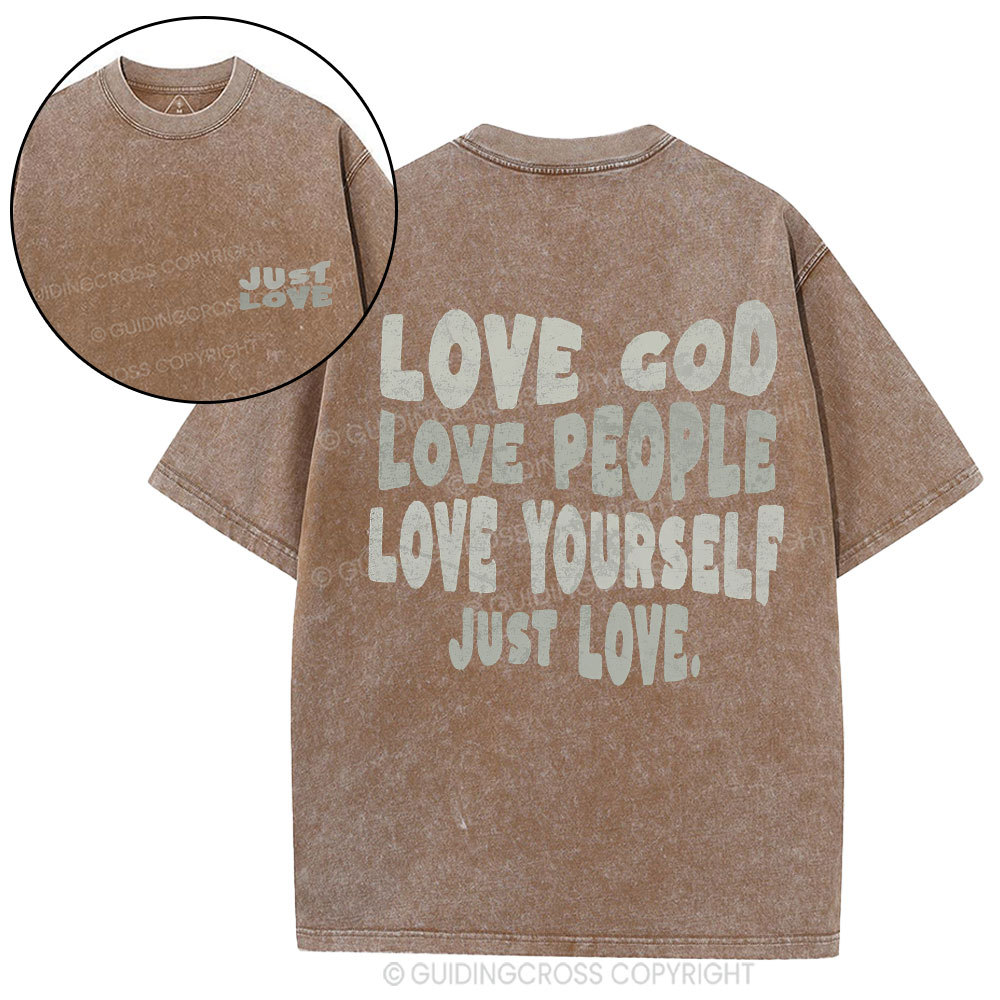Love God Christian Washed T-Shirt