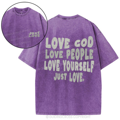 Love God Christian Washed T-Shirt