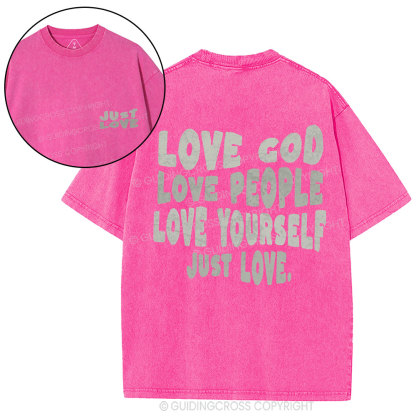 Love God Christian Washed T-Shirt