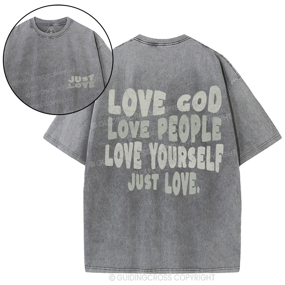 Love God Christian Washed T-Shirt