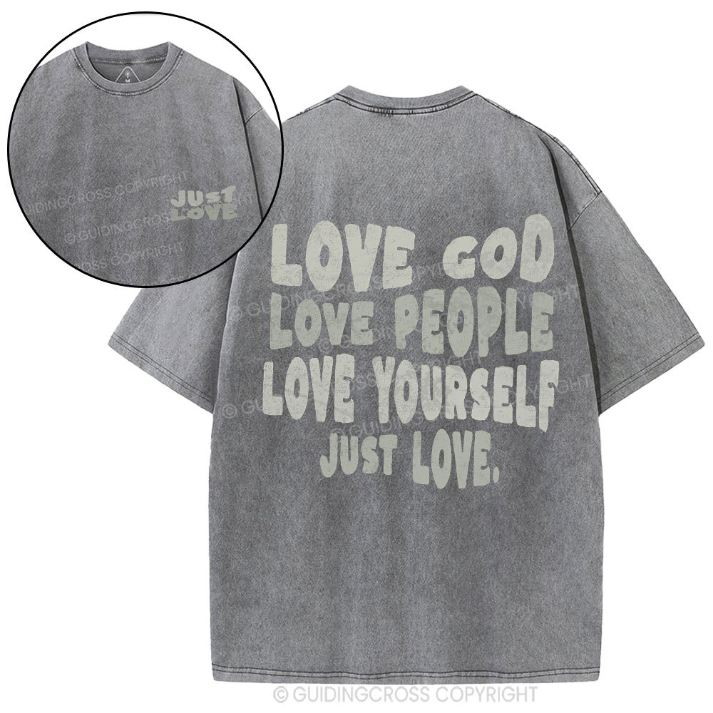 Love God Christian Washed T-Shirt
