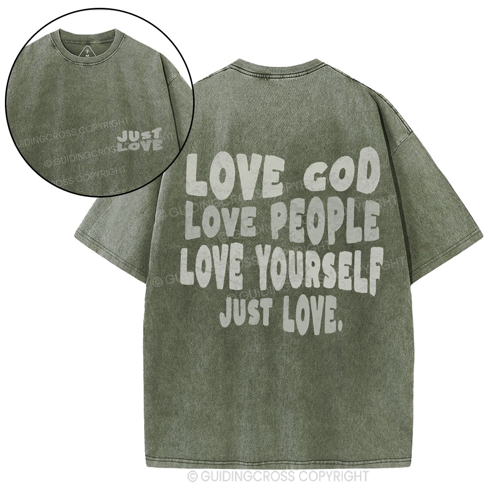 Love God Christian Washed T-Shirt