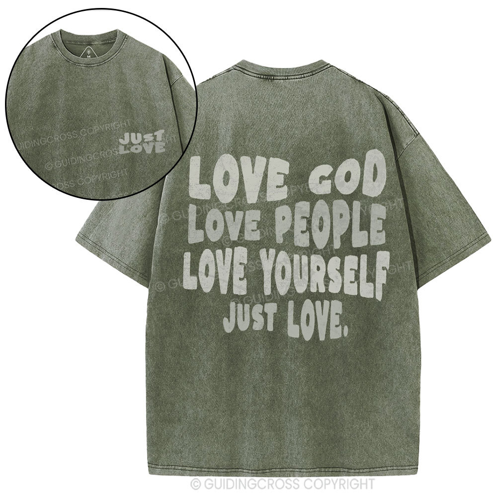 Love God Christian Washed T-Shirt