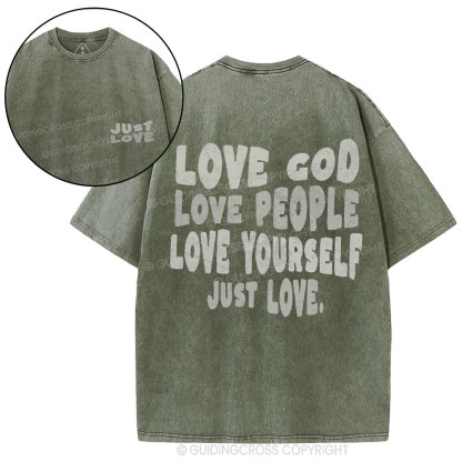Love God Christian Washed T-Shirt