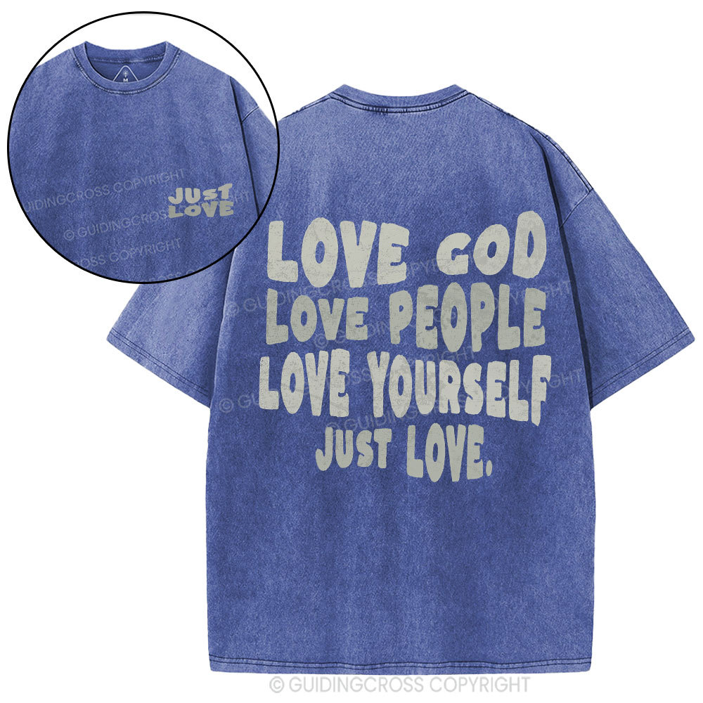 Love God Christian Washed T-Shirt