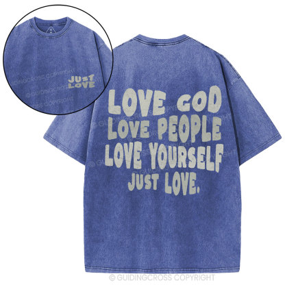 Love God Christian Washed T-Shirt