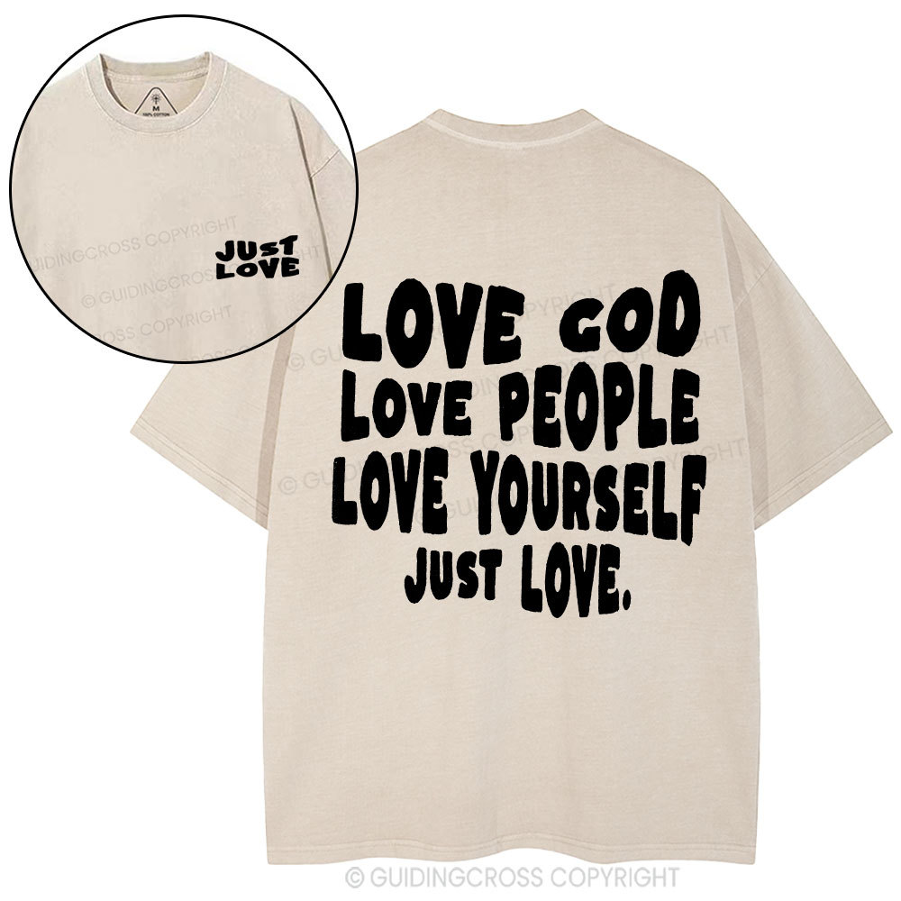 Love God Christian Washed T-Shirt