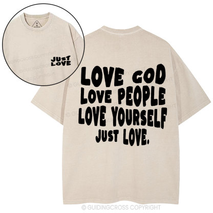 Love God Christian Washed T-Shirt