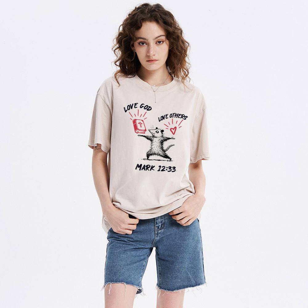 Love God Love Others Christian Washed T-Shirt