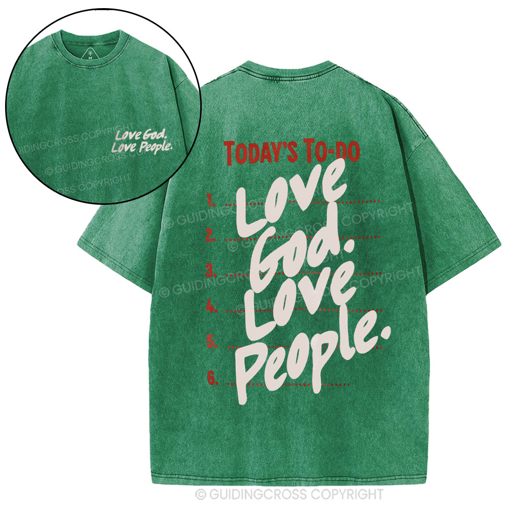 Love God Love People Christian Washed T-Shirt