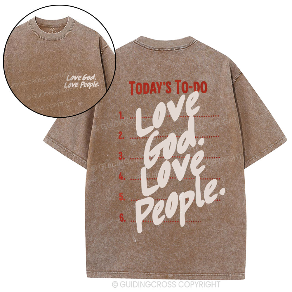 Love God Love People Christian Washed T-Shirt