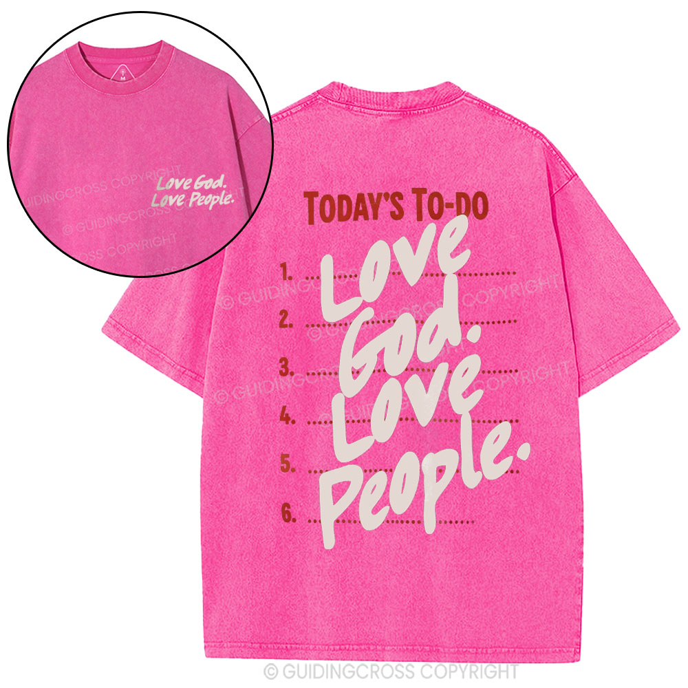 Love God Love People Christian Washed T-Shirt