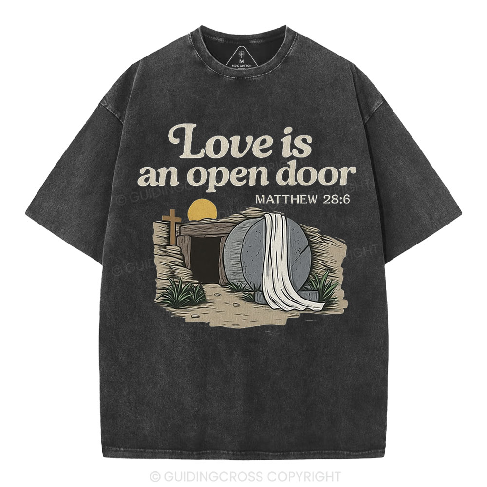 Love Is An Open Door Christian Washed T-Shirt