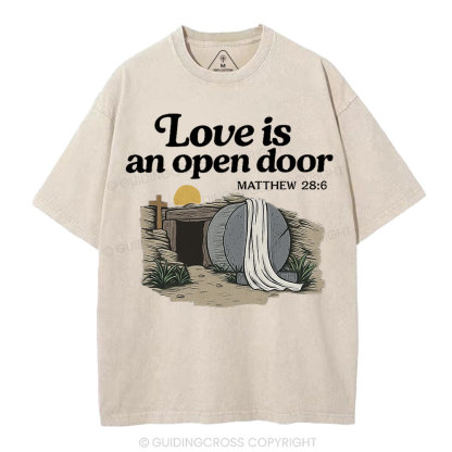 Love Is An Open Door Christian Washed T-Shirt