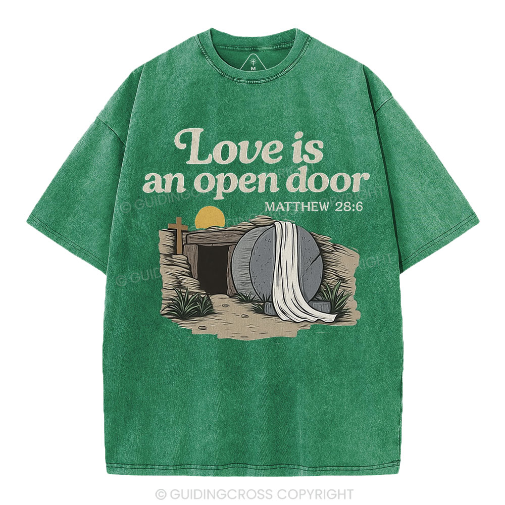 Love Is An Open Door Christian Washed T-Shirt